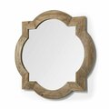 Palacedesigns 23 in. Round-Square Brown Wood Frame Wall Mirror PA3094846